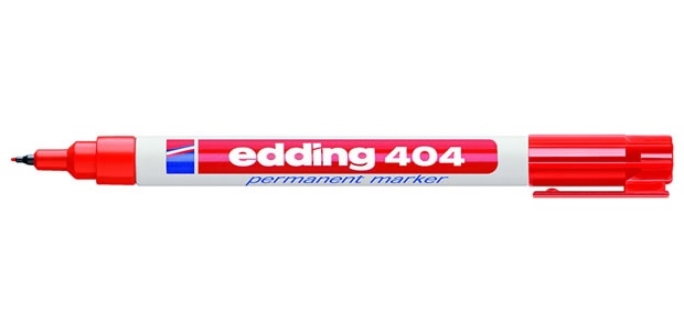 Маркер Edding 404 перманентный, красный, круглый наконечник, 0.75 мм