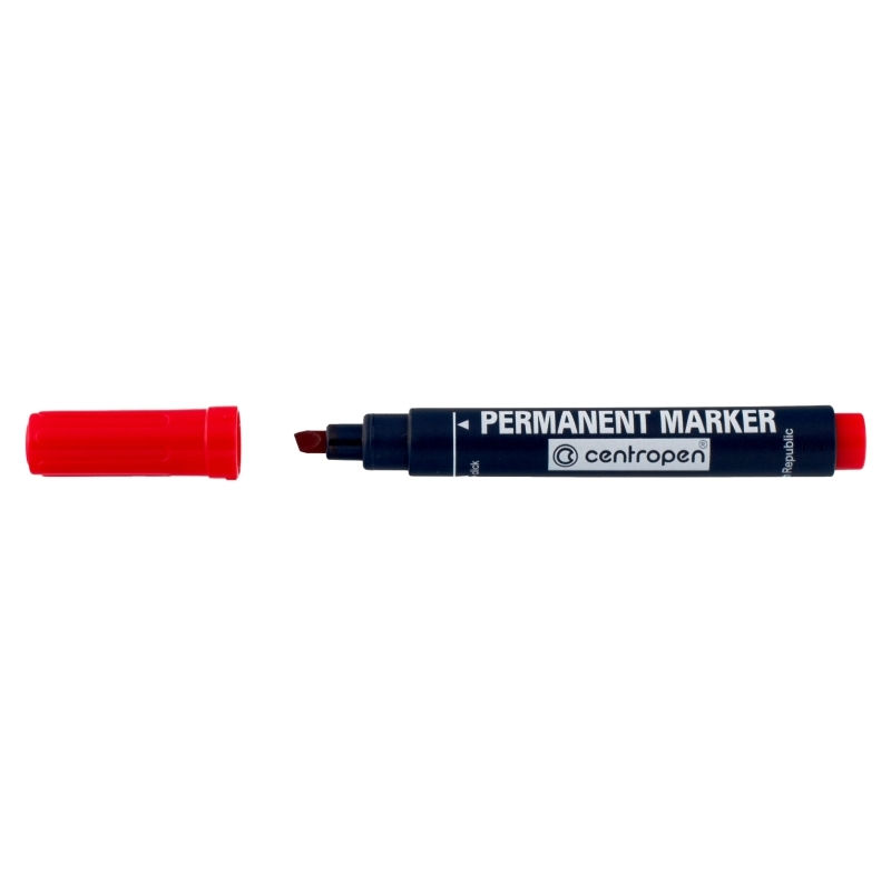 Маркер Centropen Permanent 8516, 2-5 мм, красный, скошенный
