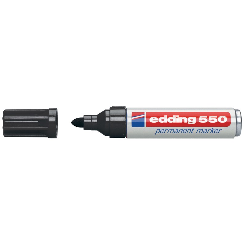 Маркер Edding 550 col. 001 перманентный, черный, 3-4 мм