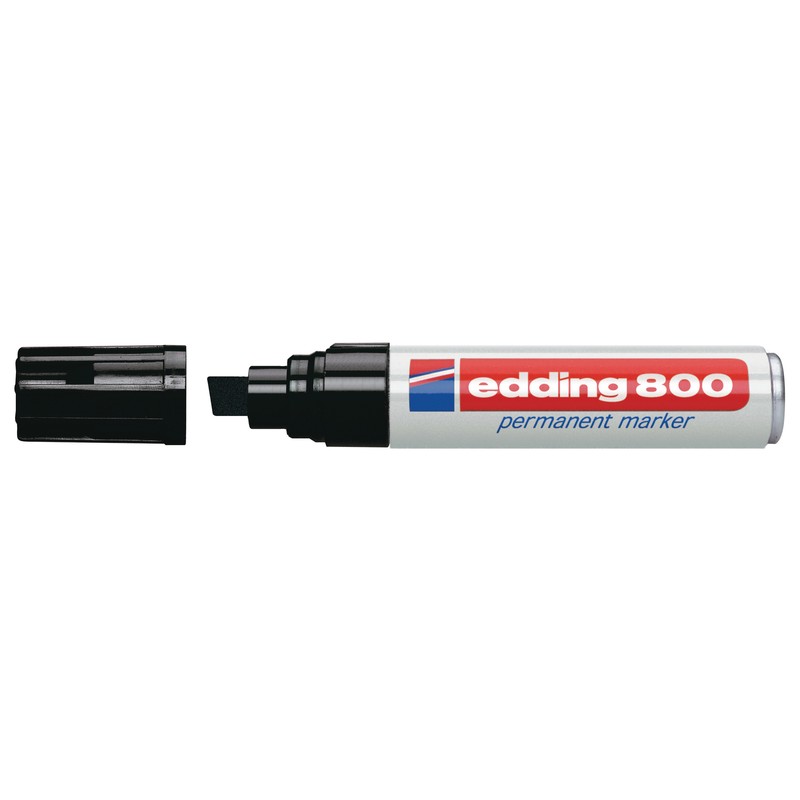 Маркер Edding 800 col. 001, перманентный черный, скошенный наконечник, 4-12 мм