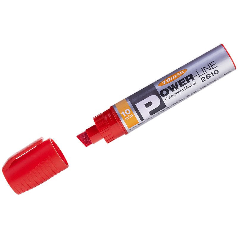 Маркер перманентный промышленный Line Plus PER-2610 красный, скошенный, 10 мм