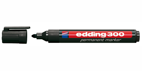 Маркер Edding 300 col. 001 перманентный, черный, 1,5-3 мм