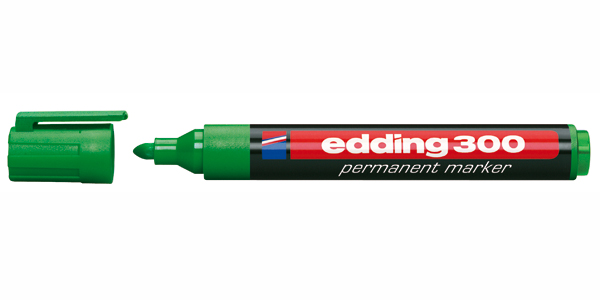 Маркер Edding 300 col. 004 перманентный, зеленый, 1,5-3 мм