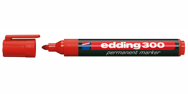 Маркер Edding 300 col. 002 перманентный, красный, 1,5-3 мм