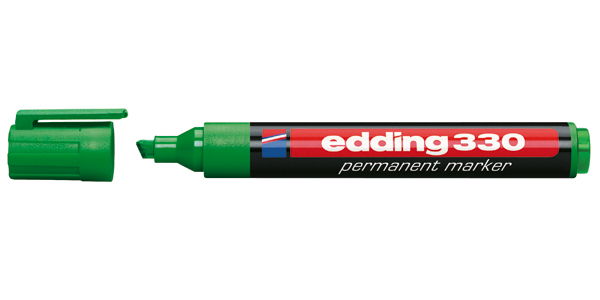 Маркер Edding 330 col. 001 перманентный, скошенный наконечник, зеленый, 1-5 мм