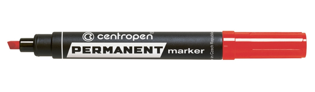 Маркер Centropen Permanent 8576 красный, скошенный, 1-4,6 мм