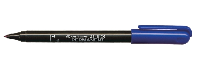 Маркер Centropen Permanent 2846 06, синий, 1 мм