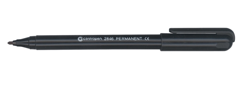 Маркер Centropen Permanent 2846 12, черный, 1 мм
