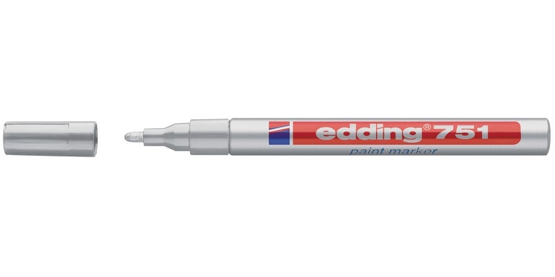 Маркер Edding 751 col. 054 серебряный, 1-2 мм