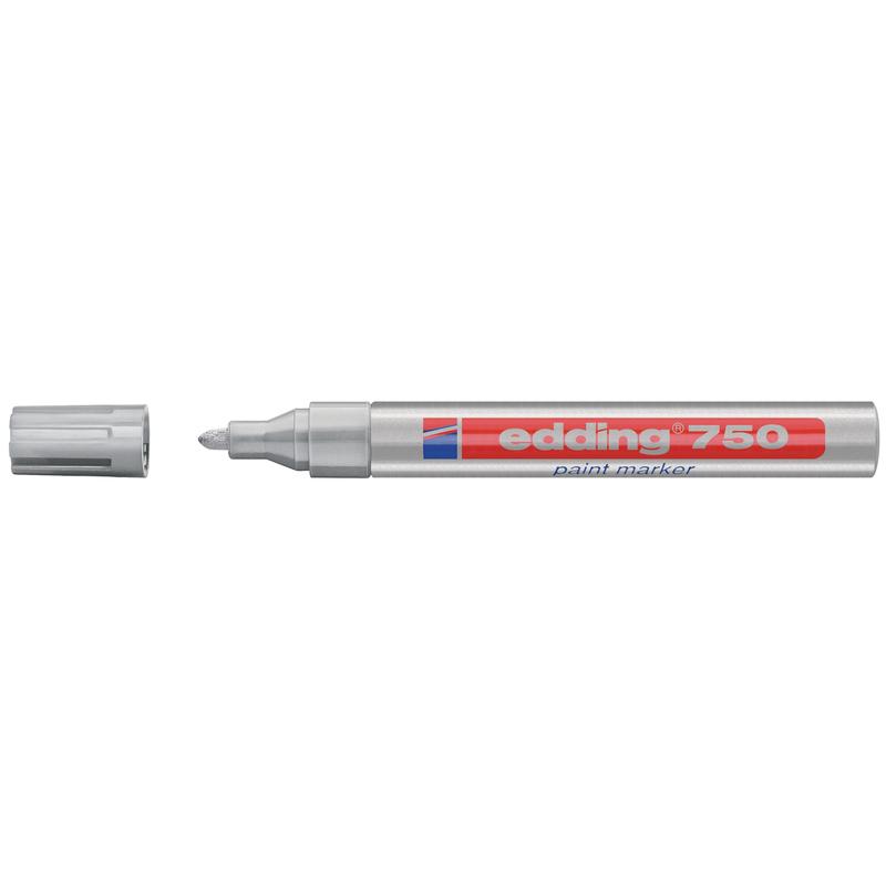 Маркер Edding 750 paint marker, серебро, 2-4 мм
