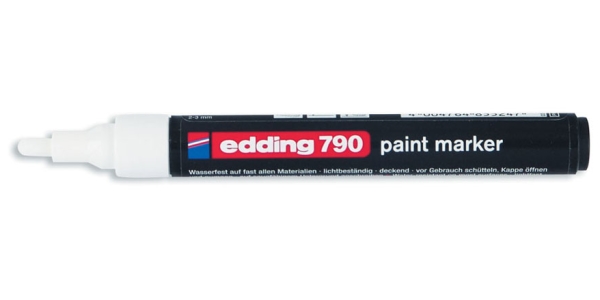 Маркер Edding 790 col. 049 paint marker лаковый, белый, 2-3 мм