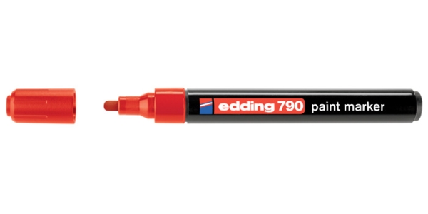 Маркер Edding 790 col. 002 paint marker лаковый, красный, 2-3 мм