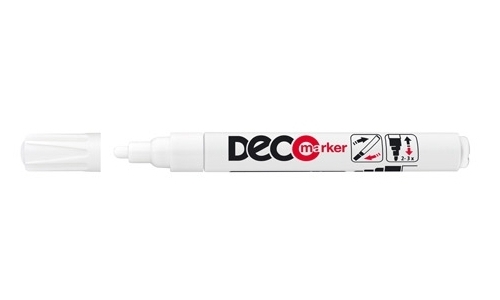 Маркер Paint, ICO DECO, 2-4 мм, маркер на масляной основе, белый.