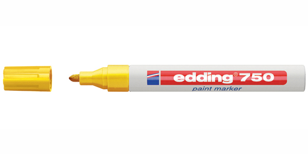 Маркер Edding 750 paint marker, желтый, 2-4 мм