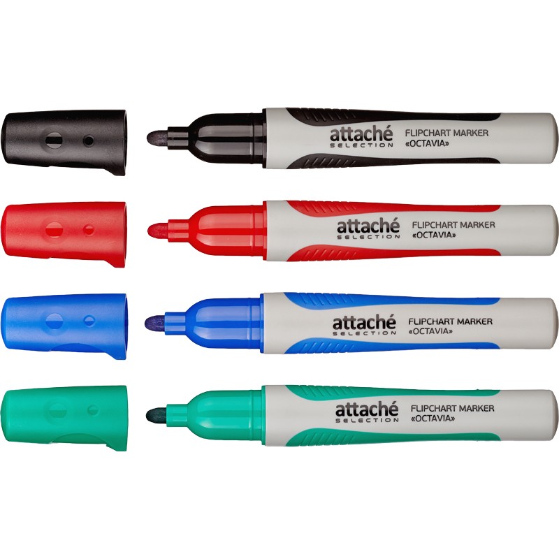 Набор маркеров Attache Selection Octavia для письма по бумаге, 2-3 мм, 4 цвета