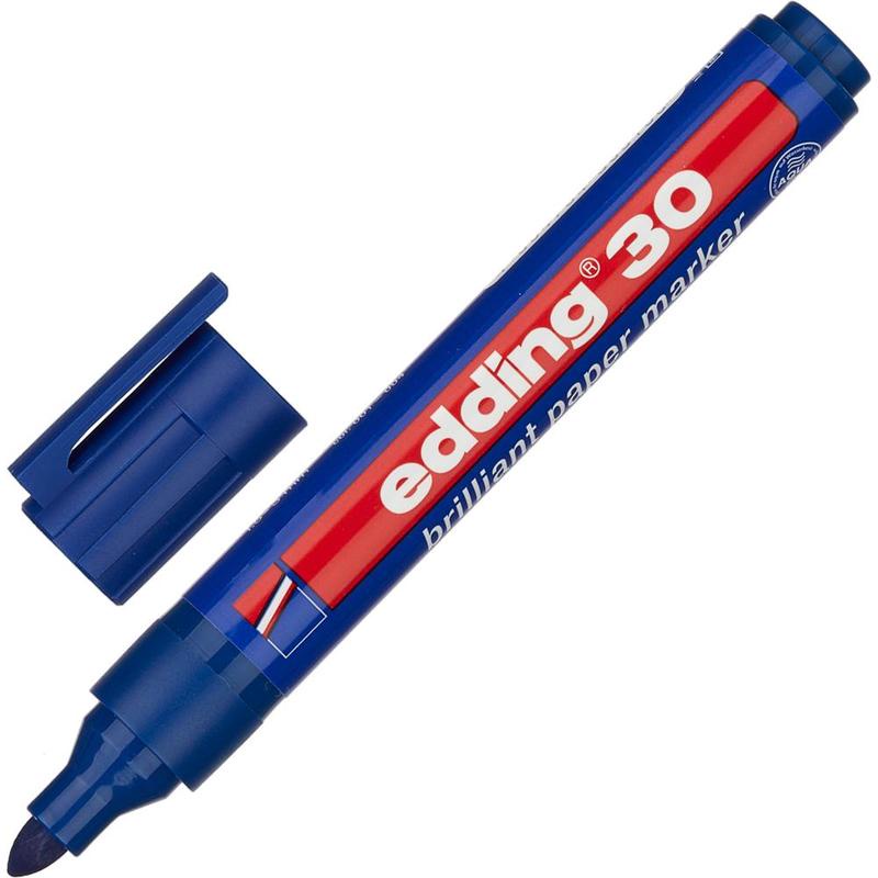 Маркер Edding 30/003 перманентный пигментный, круглый, синий, 1,5-3 мм