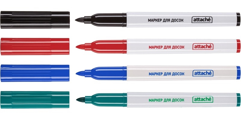 Набор маркеров Attache для маркерных досок 4 цвета.