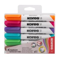 Набор маркеров Kores 20802 для маркерных досок 6 цветов, 3 мм