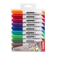 Набор маркеров Kores 20800 для маркерных досок 10 цветов, 3 мм