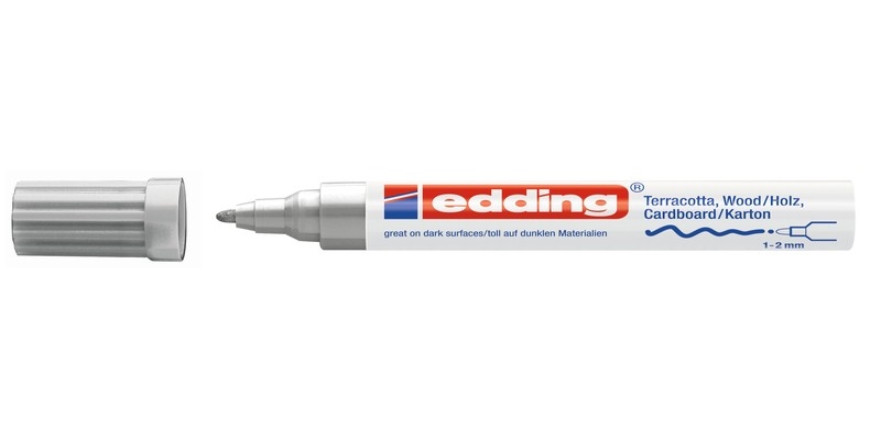 Маркер для декорирования Edding 4040 col. 054, серебряный, 1-2 мм