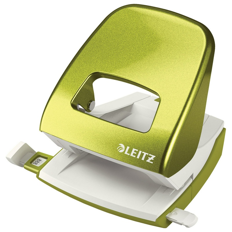 Дырокол Leitz "NeXXt" 50082064 на 30 листов, цвет зеленый металлик