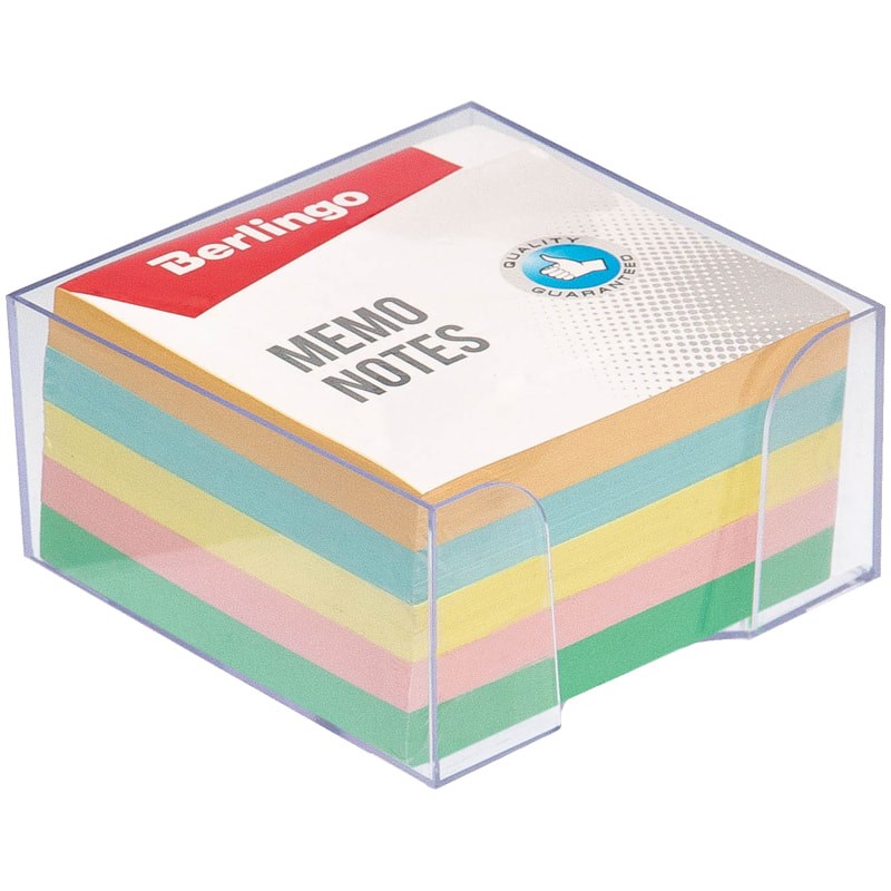 Блок для записи Berlingo Standard LNn_01160, 9х9х4,5 см, в пластиковом боксе, цветной