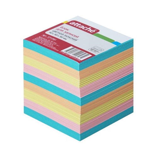Блок-кубик запасной Attache 9х9х9 см, разноцветный