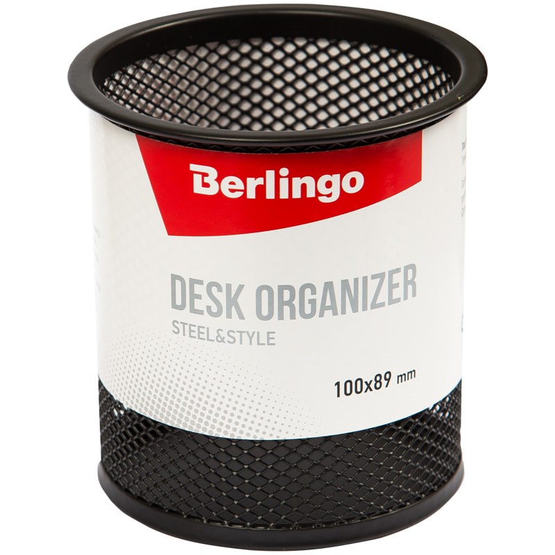 Подставка-стакан Berlingo BMs_41102, "Steel&Style", металлическая, круглая, черная