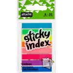 Клейкие закладки Attache Selection пластиковые 8 цветов по 20 л. 8 мм х 45 мм