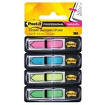 Клейкие закладки Post-it пластиковые 4 цвета по 24 листа в форме стрелки 11.9х43.2 мм в диспенсерах
