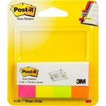 Клейкие закладки Post-it бумажные 4 цвета по 50 листов 20x38 мм