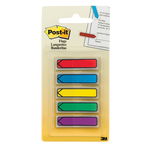 Клейкие закладки Post-it пластиковые 5 цв. по 20 л. в форме стрелки 11.9x43.2 мм в диспенсере