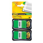 Клейкие закладки Post-it 680-GN2, пластиковые 1 цвет по 100 л. зеленый 25,4 мм