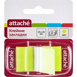 Клейкие закладки Attache 56 1, пластиковые, 25х45 мм 25 л., желтый