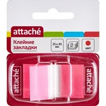 Клейкие закладки Attache 56 4, пластиковые, 25х45 мм 25 л., красный
