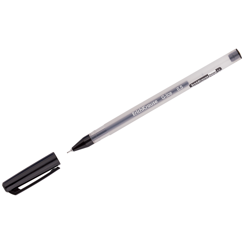 Ручка гелевая ErichKrause G-Ice 39004, черная, 0,4 мм, игольчатый стержень