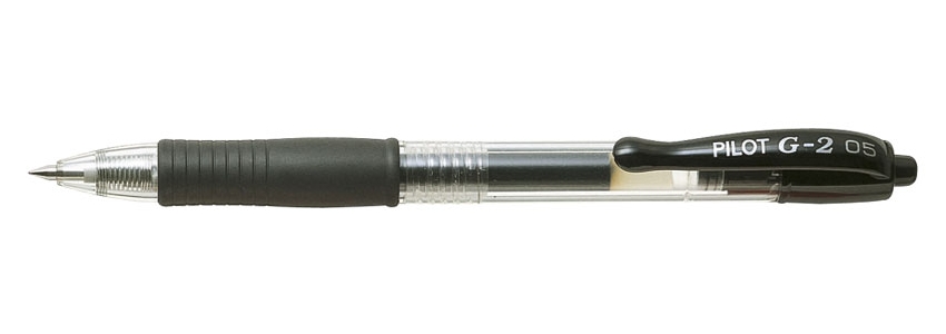Ручка гелевая автоматическая Pilot BL-G2-5-B, черная, 0.3 мм