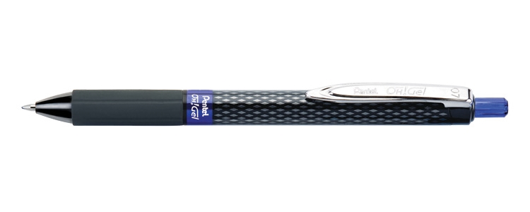 Ручка гелевая Pentel K497А OhGell, синяя паста, автоматическая, 0.3 мм