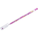 Ручка гелевая Crown "Glitter Metal Jell" MTJ-500GLS(D), розовая с блестками, 0.8 мм