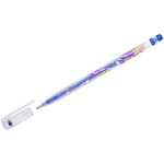 Ручка гелевая Crown "Glitter Metal Jell" MTJ-500GLS(D) синяя с блестками, 0.8 мм