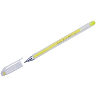 Ручка гелевая Crown Hi-Jell Color HJR-500H, желтая, 0,5 мм