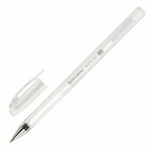 Ручка гелевая BRAUBERG "White Pastel", БЕЛАЯ, корпус прозрачный, узел 1 мм, линия письма 0,5 мм, 143…