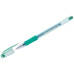 Ручка гелевая Crown "Hi-Jell Needle Grip" зеленая, 0,7мм, грип, игольчатый стержень, штрих…