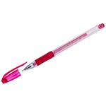 Ручка гелевая Crown "Hi-Jell Needle Grip" красная, 0,7мм, грип, игольчатый стержень, штрих…