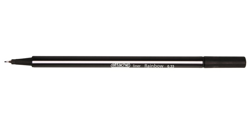 Линер Attache Rainbow, капиллярная ручка, черный, 0.33 мм