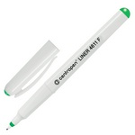 Ручка капиллярная линер Centropen зеленая, трехгранная, корпус белый, линия письма 0,3 мм, 4611/1З