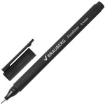 Ручка капиллярная линер BRAUBERG "Carbon", черная, металлический наконечник, трехгранная, ли…