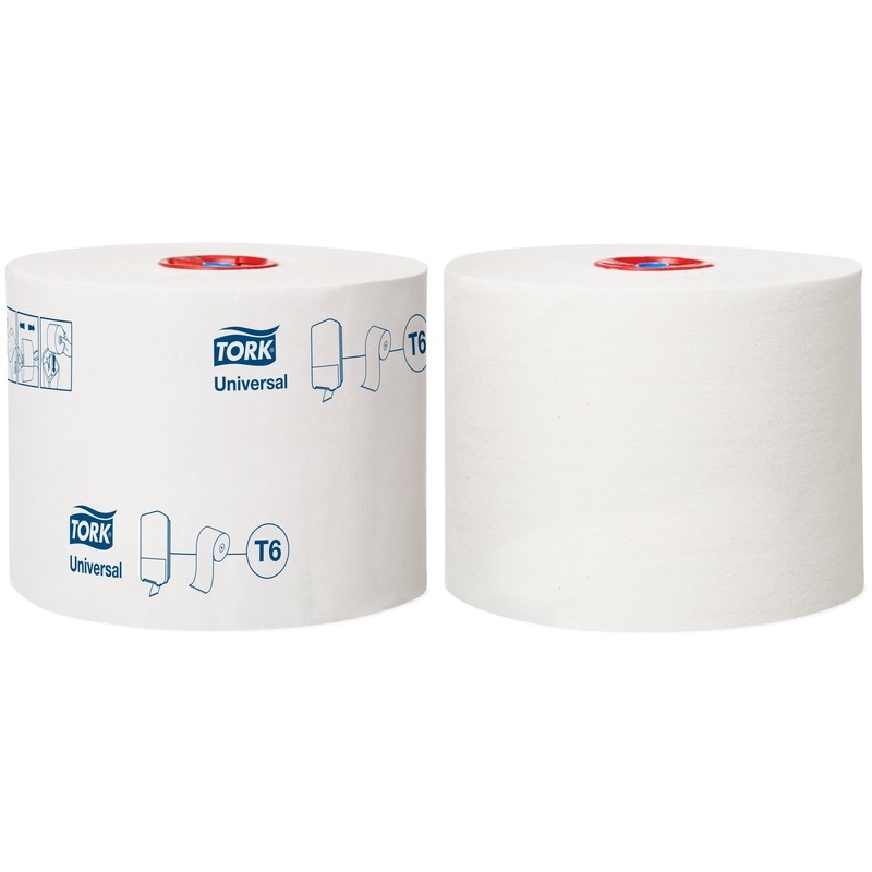 Туалетная бумага в рулонах Tork Mid-size Universal AutoShift T6 127540, 1-слойная, белая, 135 м рулон