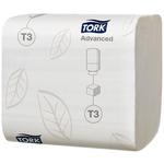 Бумага туалетная листовая Tork Advanced Т3 114271, 2-слойная, белая, 242л
