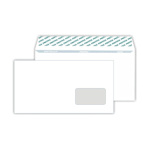 Конверт почтовый Postfix E65 110х220, 80 г/м2, стрип, правое окно, 1000шт